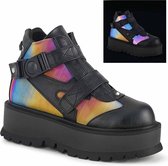 Demonia Plateau sneakers -38 Shoes- SLACKER-32 US 8 Zwart/Multicolours