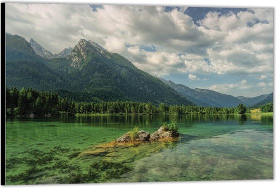 Dibond –Moerassen tussen de Bergen– 90x60 Foto op Aluminium (Met Ophangsysteem)