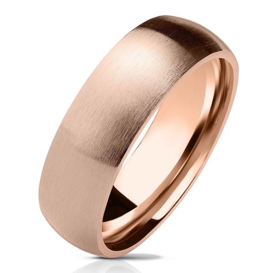 Ring Dames - Ringen Dames - Ringen Vrouwen - Ringen Mannen - Rosé Goudkleurig - Heren Ring - Ring - Geborsteld - Shine