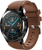 Siliconen Smartwatch bandje - Geschikt voor  Huawei Watch GT siliconen bandje - koffiebruin - 46mm - Horlogeband / Polsband / Armband