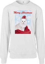Urban Classics Kersttrui -S- Merry Christmas Cat Wit