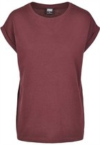 Urban Classics Dames Tshirt -S- Extended Shoulder Bordeaux rood