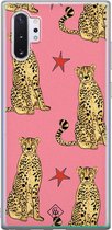 Samsung Note 10 Plus hoesje siliconen - The pink leopard | Samsung Galaxy Note 10 Plus case | Roze | TPU backcover transparant