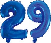Folieballon 29 jaar blauw 41cm