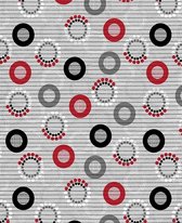 Ikado  Antislipmat op maat, grijs met bollen  65 x 450 cm