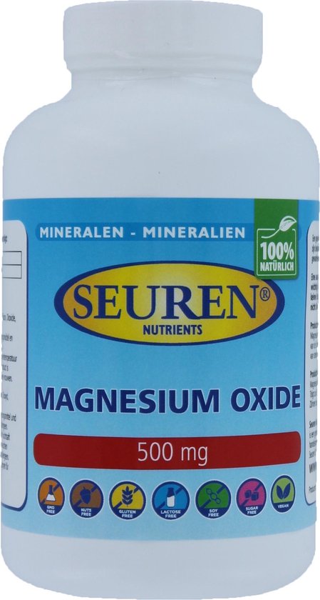 Seuren Nutrients Magnesium Oxide 500 mg 200 Tabletten | bol.com
