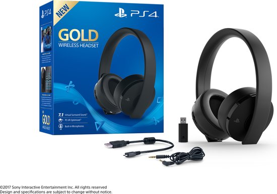 Sony PlayStation Gold Wireless Headset PS4 Virtual Surround