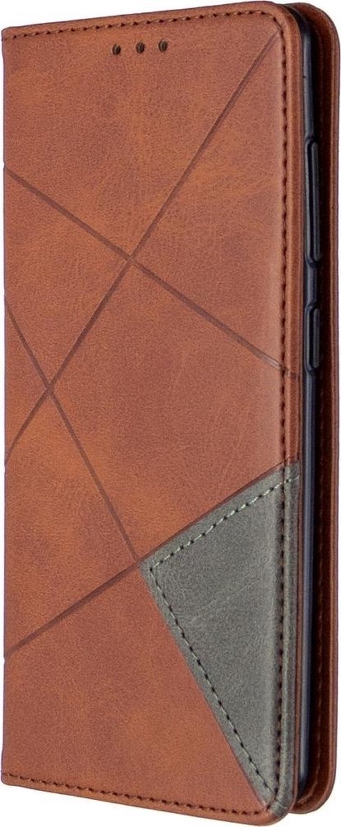 Mobigear Telefoonhoesje geschikt voor Samsung Galaxy A41 Hoesje | Mobigear Rhombus Slim Bookcase | Pasjeshouder voor 2 Pasjes | Telefoonhoesje voor Pinpas / OV Kaart / Rijbewijs - Rood