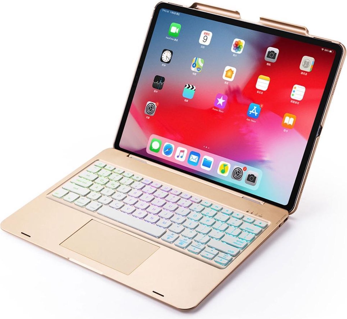 iPad Pro 12.9 2020 (4e gen)/Pro 12.9 (2018) Toetsenbord Hoes hoesje - CaseBoutique - Goud - Kunststof