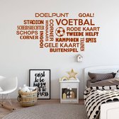 Muursticker Voetbal Woorden Wolk -  Bruin -  160 x 75 cm  -  baby en kinderkamer  nederlandse teksten  alle - Muursticker4Sale