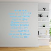 Muursticker In Dit Huis Hebben We Plezier -  Lichtblauw -  60 x 67 cm  -  woonkamer  nederlandse teksten  alle - Muursticker4Sale