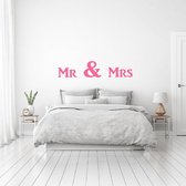 Muursticker Mr & Mrs -  Roze -  160 x 35 cm  -  slaapkamer  alle - Muursticker4Sale