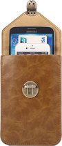 5,7 inch universele modieuze verticale Crazy Horse-textuur Drie lagen multifunctionele lederen tas / heuptas voor iPhone 6 Plus & 6S Plus, Galaxy S7 Edge / G935 & S6 Edge + / G928 & Note 5 / 