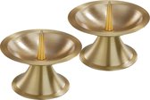 2x Bougeoirs de luxe en métal doré pour bougies piliers de 5-6 cm - Bougeoir pilier - Bougeoir / bougies standard - Bougeoir pour bougies pilier - Accessoires pour la maison