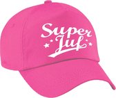 Super juf cadeau pet / baseball cap roze voor dames - bedankt kado voor een juf / leerkracht