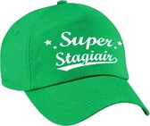 Super stagiair cadeau pet / baseball cap groen voor heren - bedankt kado voor een stagiair