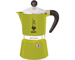 Bialetti Rainbow Percolator 1 Kops Groen – Espresso Maker – Aluminium – Italiaanse Koffiezetter – 60 ml