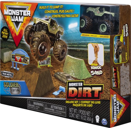 Coffret de jeu et rangement Monster Jam Garage avec monster truck Grave  Digger exclusif, lumières et sons