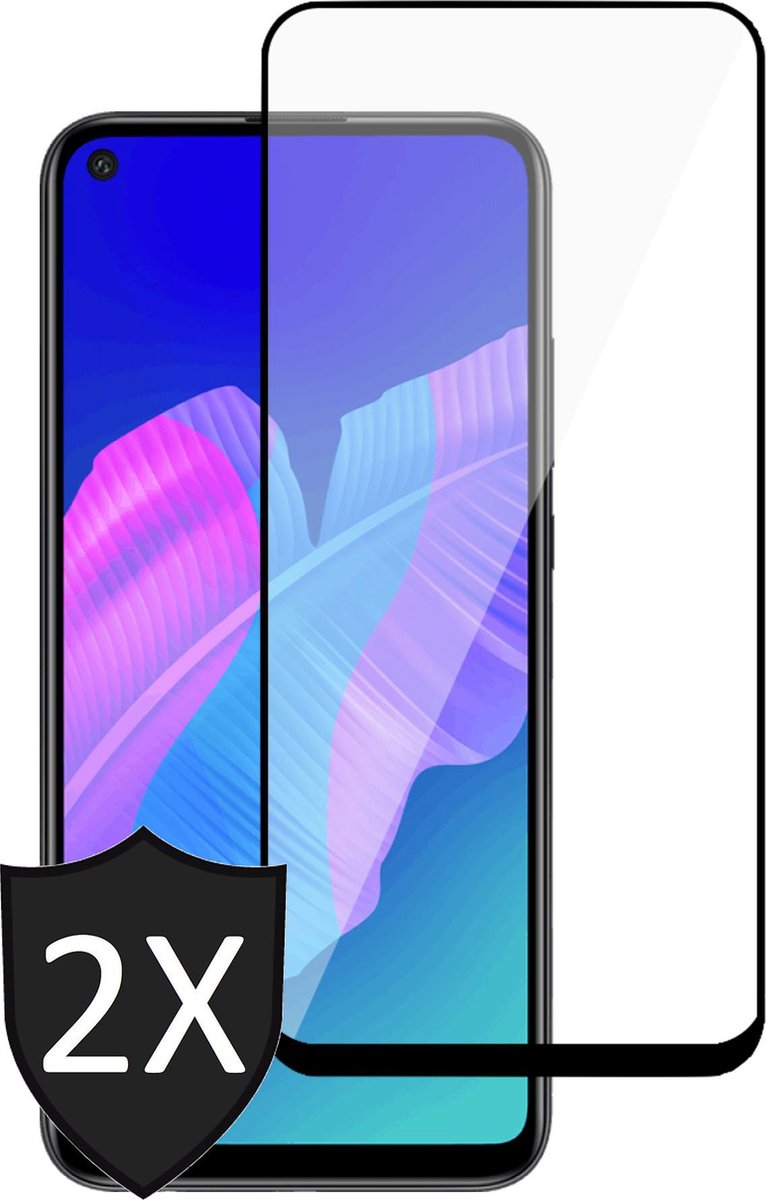 Screenprotector geschikt voor Huawei P40 Lite E - Full Screen Protector Glas - 2 Stuks