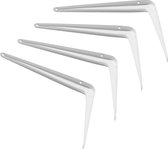 Set van 24 metalen plankendragers (type 1, 12.5x15 cm, wit)