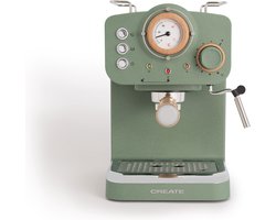CREATE - Express Koffiemachine - Gemalen koffie - Espresso - Cappuchino - Machiato - Americano - THERA RETRO