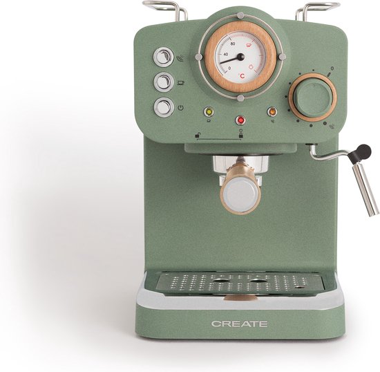 CREATE - Express Koffiemachine - Gemalen koffie - Espresso - Cappuchino - Machiato - Americano - THERA RETRO