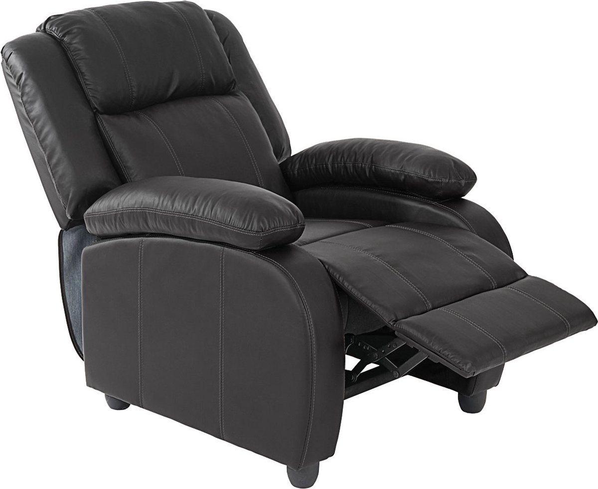 Cosmo Casa TV fauteuil - Ontspanningsfauteuil - Ligfauteuil - Lincoln - Kunstleer - Zwart
