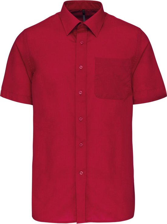 Luxe Herenoverhemd 'Ace' korte mouwen merk Kariban Rood maat 5XL