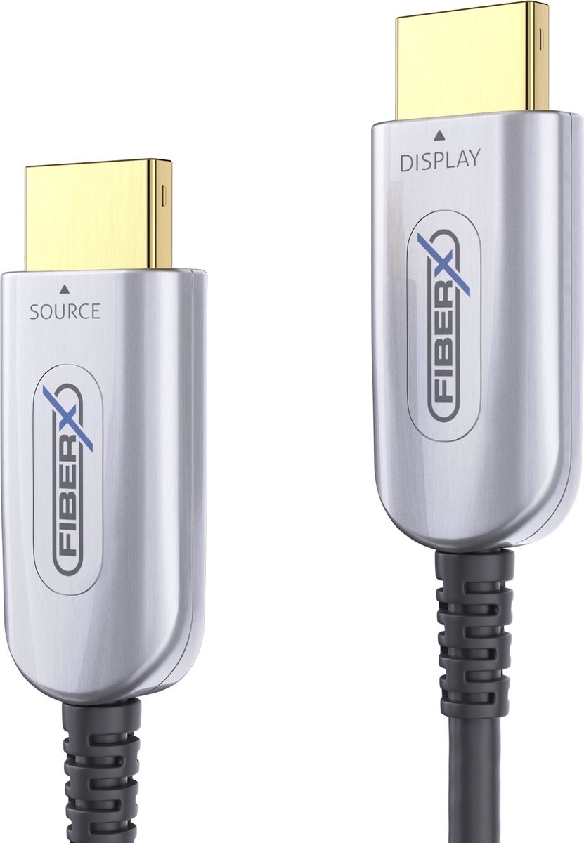 FiberX FX-I350-010 HDMI kabel 10 m HDMI Type A (Standaard) Zwart, Grijs