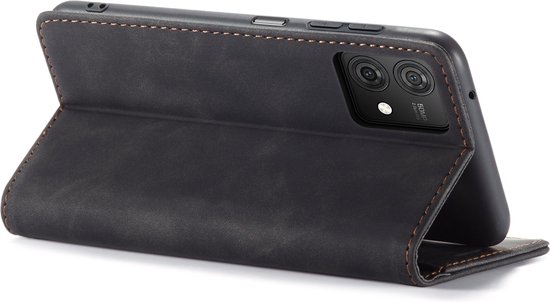 Motorola Edge 40 Neo Case - Book Case Cuir Slimline Zwart