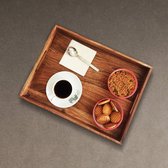 Rechthoekig houten dienblad, houten bord, thee-/drankbord, dienblad voor diner, dienblad voor snacks | Grootte: 16 "x 12" x 2 "