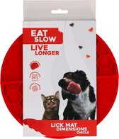 Eat Slow Live Longer Likmat Cirkel – Ø21 cm – Snuffelmat – Anti-schrok Mat – Slowfeeder – Afleiding – Honden en Katten - 100% Siliconen – Vaatwasserbestendig – Rood