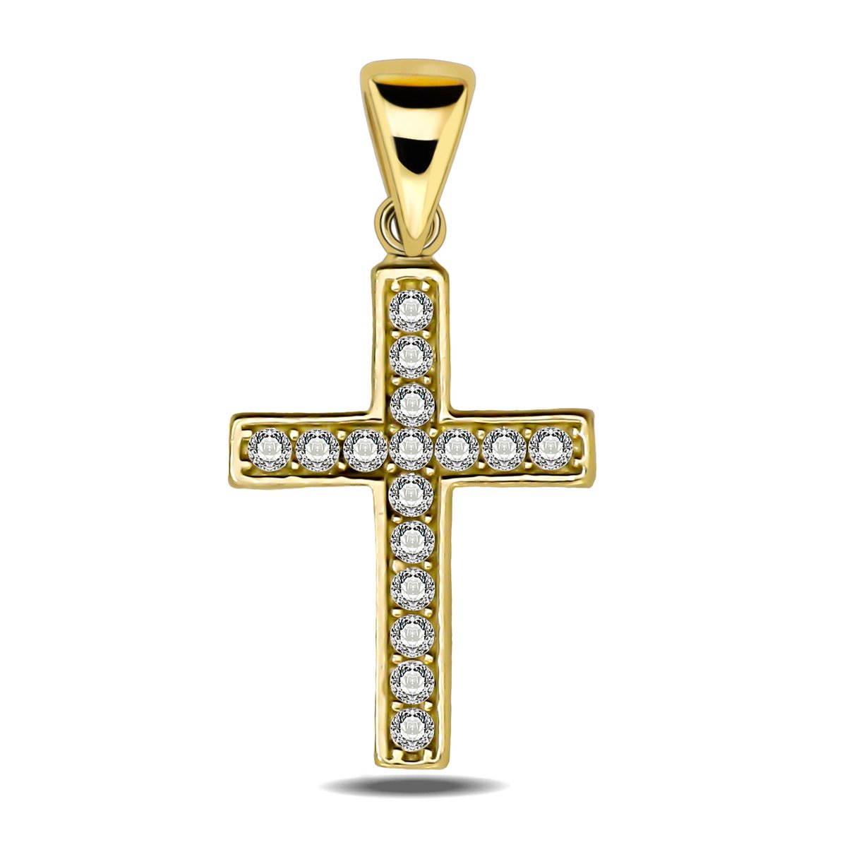 Juwelier Zwartevalk 14 karaat gouden kruis hanger - 14.254