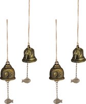 Carillons éoliens Relaxdays lot de 4 - pendentif feng shui - carillon éolien design bouddhiste