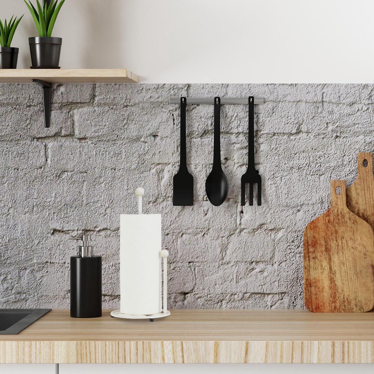 Relaxdays kitchen roll holder standing, bamboo, stainless steel, HBD: approx. 33 x 16 x 16 cm, kitchen paper holder modern, nature/silver Relaxdays kitchen roll holder standing, bamboo, stainless steel, HBD: approx. 33 x 16 x 16 cm, kitchen paper holder modern, nature/silver