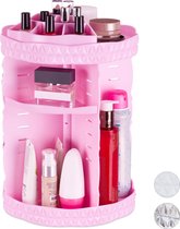 relaxdays make-up organizer - 360° draaibaar - make up toren - cosmetica organizer - acryl roze