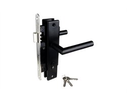 Wovar Deurbeslag Set Compleet | Poortslot Zwart op Schild | Per Set