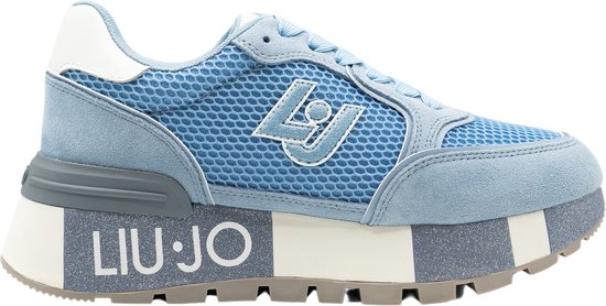 Liu Jo Amazing 25 Suede Dames Sneakers - Light Blue - Maat 35
