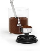 250 g mokkaglas voor koffie (met dop), glas, zwart, transparant