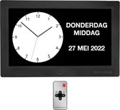 Digitale Klok - Dementieklok - XXL - Analoog - Kalender met Datum en Dag - Nederlandstalig - 10 inch
