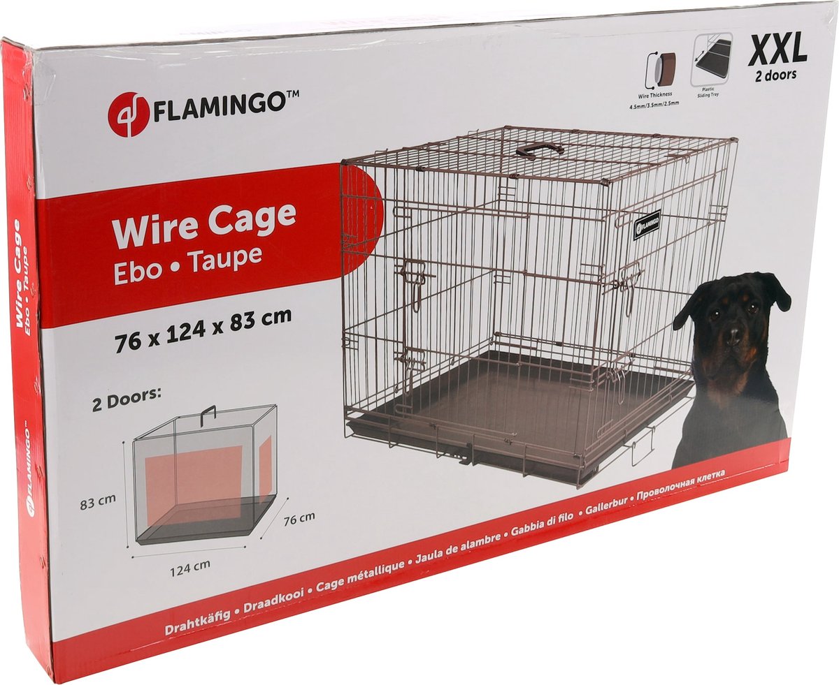 Cage pour chien avec 2 portes 124cm