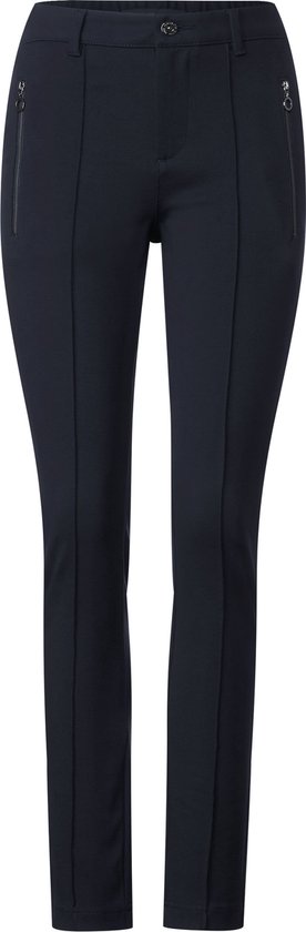 Street One Style York poche zippée taille haute - Pantalon femme - Blue profond - Taille 42