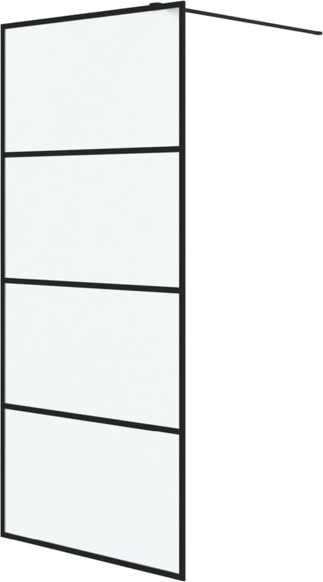 Foto: Vidaxl inloopdouchewand 90x195 cm mat esg glas zwart