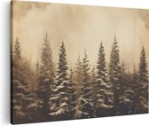 Artaza Tableau sur Toile Forêt en Hiver - 90x60 - Photo sur Toile - Impression sur Toile - Décoration murale