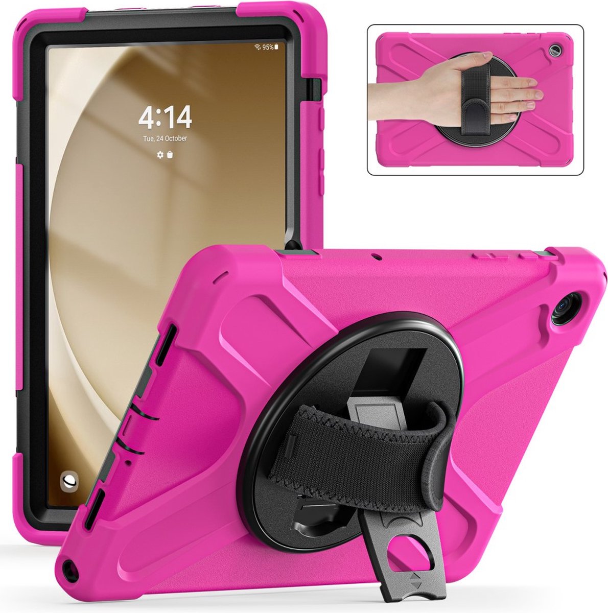 Tablethoes geschikt voor Samsung Galaxy Tab A9 Plus Hoesje - Heavy Duty Case - Roze