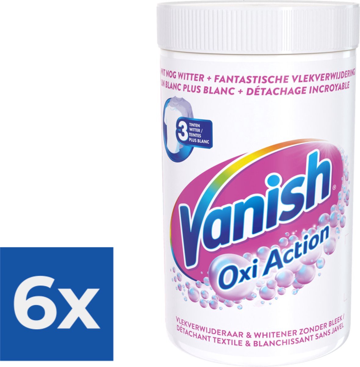 Goedkoopste Vanish Oxi Action Poeder - Vlekverwijderaar Voor Witte Was - 1-5 kg - Voordeelverpakking 6 stuks