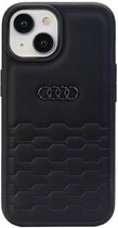 Audi GT Leather Back Case - Geschikt voor Apple iPhone 15 (6.1") - Zwart