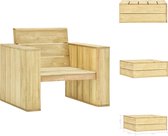 vidaXL Tuinset - Grenenhout - 2 Stoelen - 1 Tafel - Crème-kleurige kussens - Tuinset