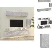 vidaXL TV-meubelset betongrijs - 3x 60x30x30cm - 1x 30.5x30x60cm - 2x 100x30x30cm - Kast