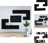 vidaXL Ensemble de meubles muraux - Zwart - 30,5 x 30 x 30 cm (S) - 60 x 30 x 30 cm (M) - 80 x 30 x 30 cm (L) - Bois d'ingénierie - Armoire